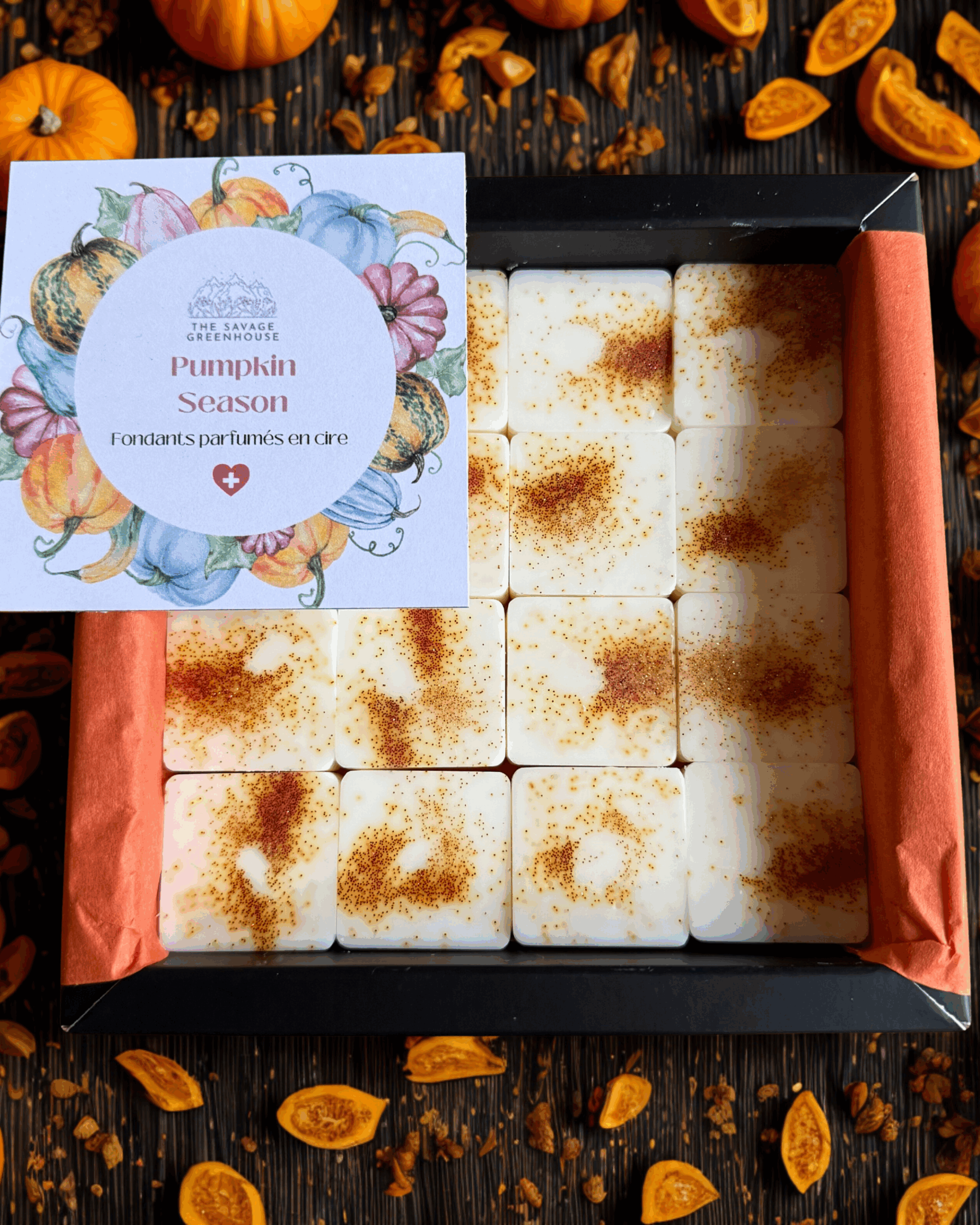 Fondants parfumés Pumpkin Season - carrés 16 pièces