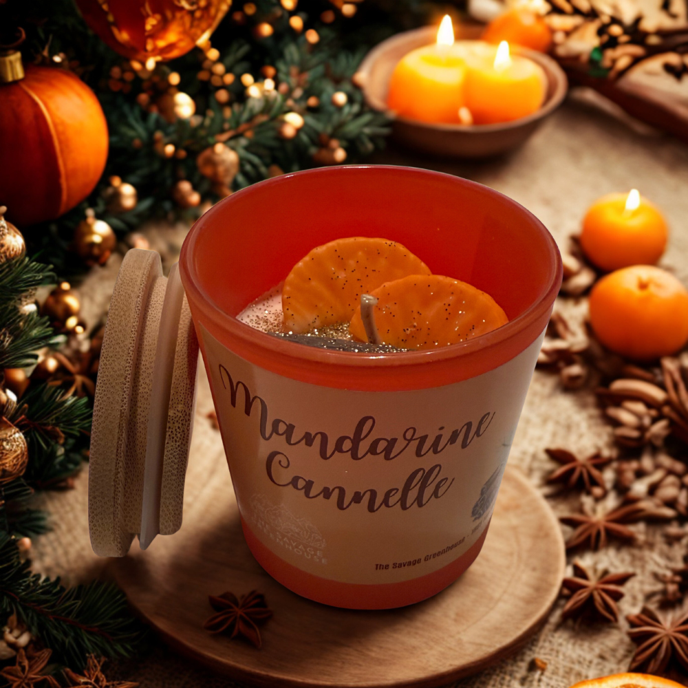 Bougie parfumée Mandarine - Cannelle - 130g
